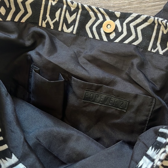 Forever 21 Canvas Boho Tribal Embellished Tote Bag - Picture 7 of 14
